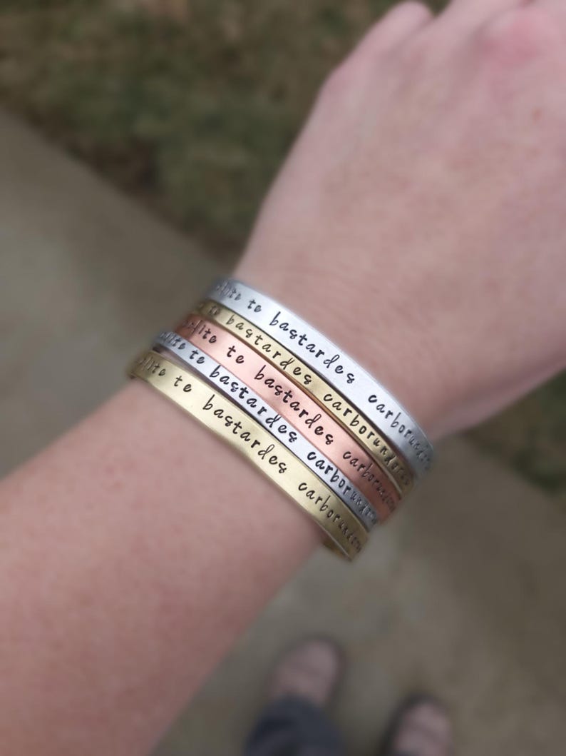 Nolite Te Bastardes Carborundorum Bracelet, Margaret Atwood, Don't Let The Bastards Grind You Down, The Handmaid’s Tale, Quote Bracelet image 2