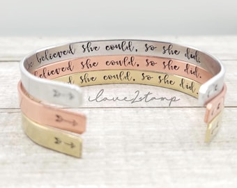 She Believed She Could So She Did Bracelet, Inspirational Jewelry, Graduation Gift For Her, Graduate Bracelet, Gift For Nursing School Grad