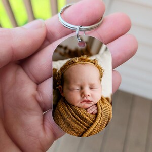 Dubbelsidig fotonyckelring, personlig bildnyckelring, personliga presenter till henne, mors dag-present från barn, mors dag-present till mormor bild 3