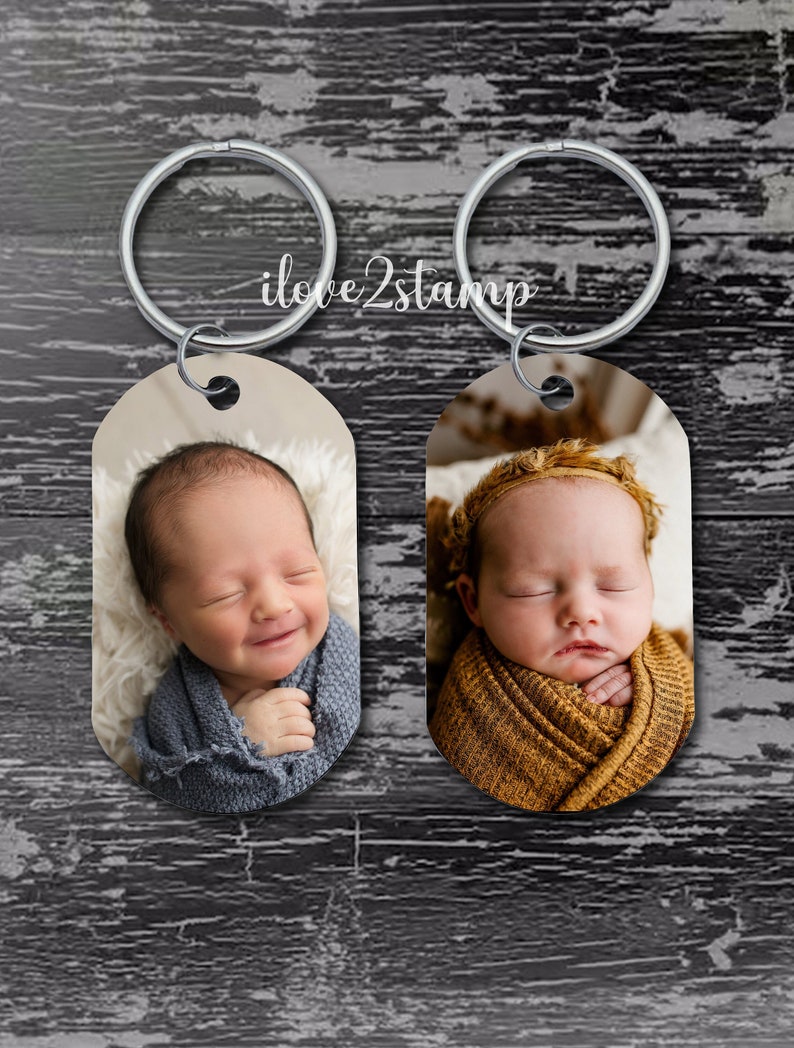 Dubbelsidig fotonyckelring, personlig bildnyckelring, personliga presenter till henne, mors dag-present från barn, mors dag-present till mormor bild 7