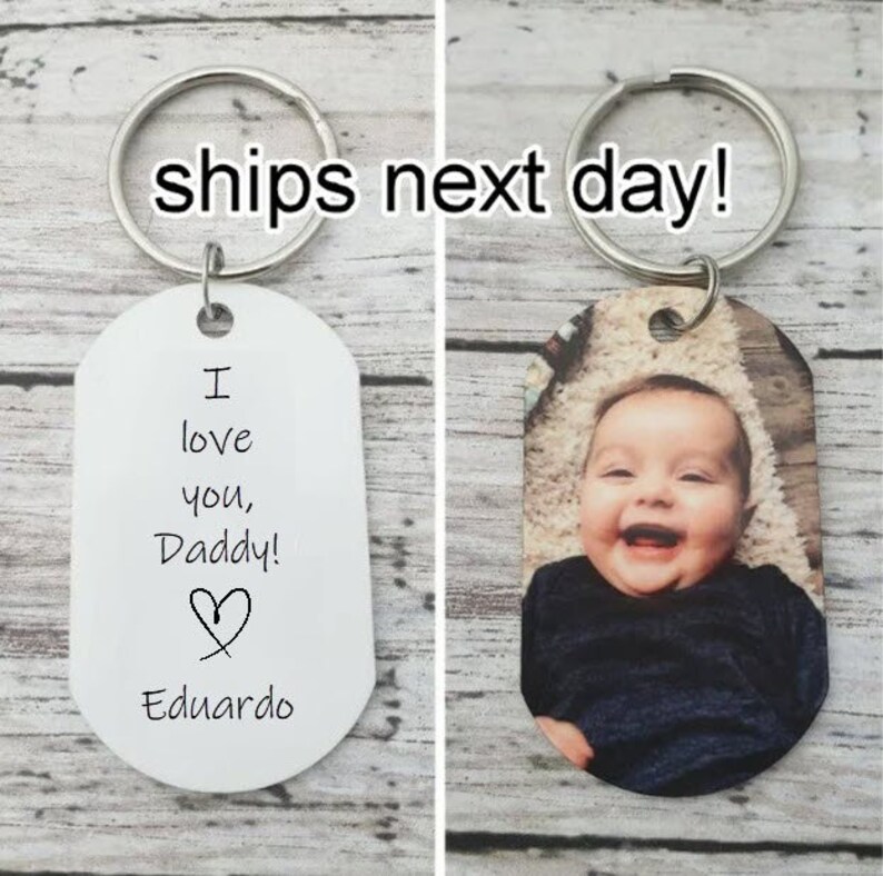 Custom Daddy Keychain, I Love You Daddy Photo Keychain, Personalized Father's Day Gift, Personalized Gifts For Dad, New Dad Gift 