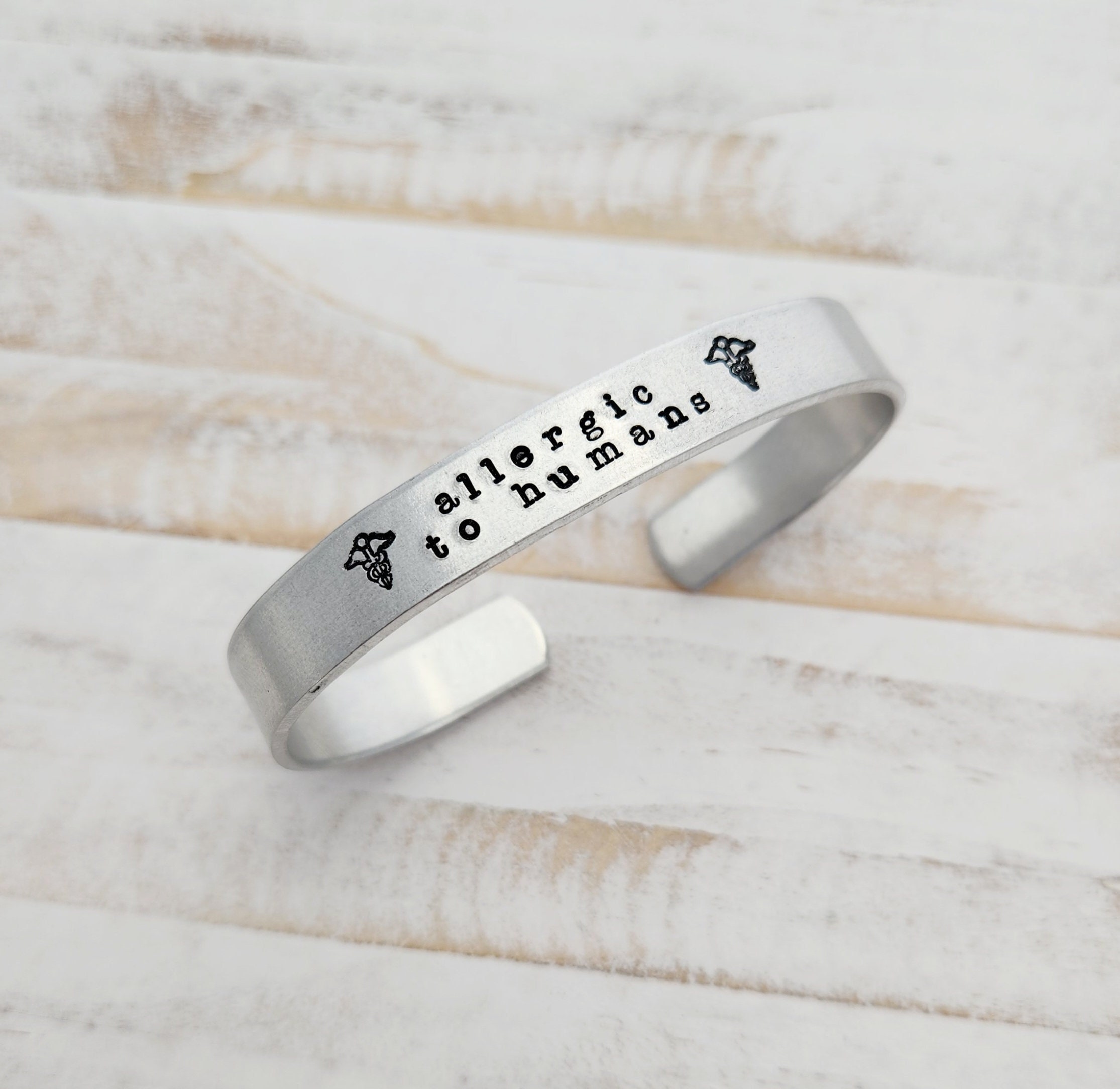 Allergic To Humans Bracelet, Human Allergy, Allergic To People, Gift For Socially Awkward Person, Funny Medical Alert, Introvert Gifts