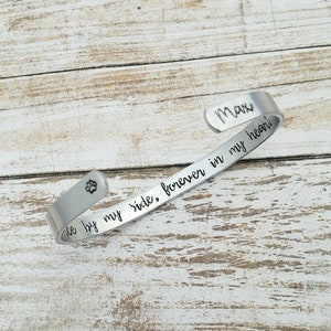 Once By My Side, Forever In My Heart Bracelet, Personalized Dog Memorial Cuff, Pet Remembrance Jewelry, Loss Of Pet Gift, Pet Lover image 2