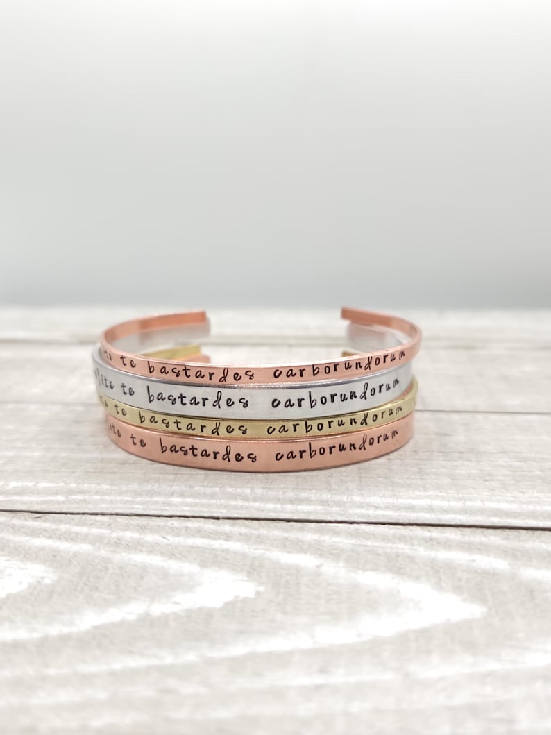 Nolite Te Bastardes Carborundorum Bracelet, Margaret Atwood, Don't Let The Bastards Grind You Down, The Handmaid’s Tale, Quote Bracelet image 4