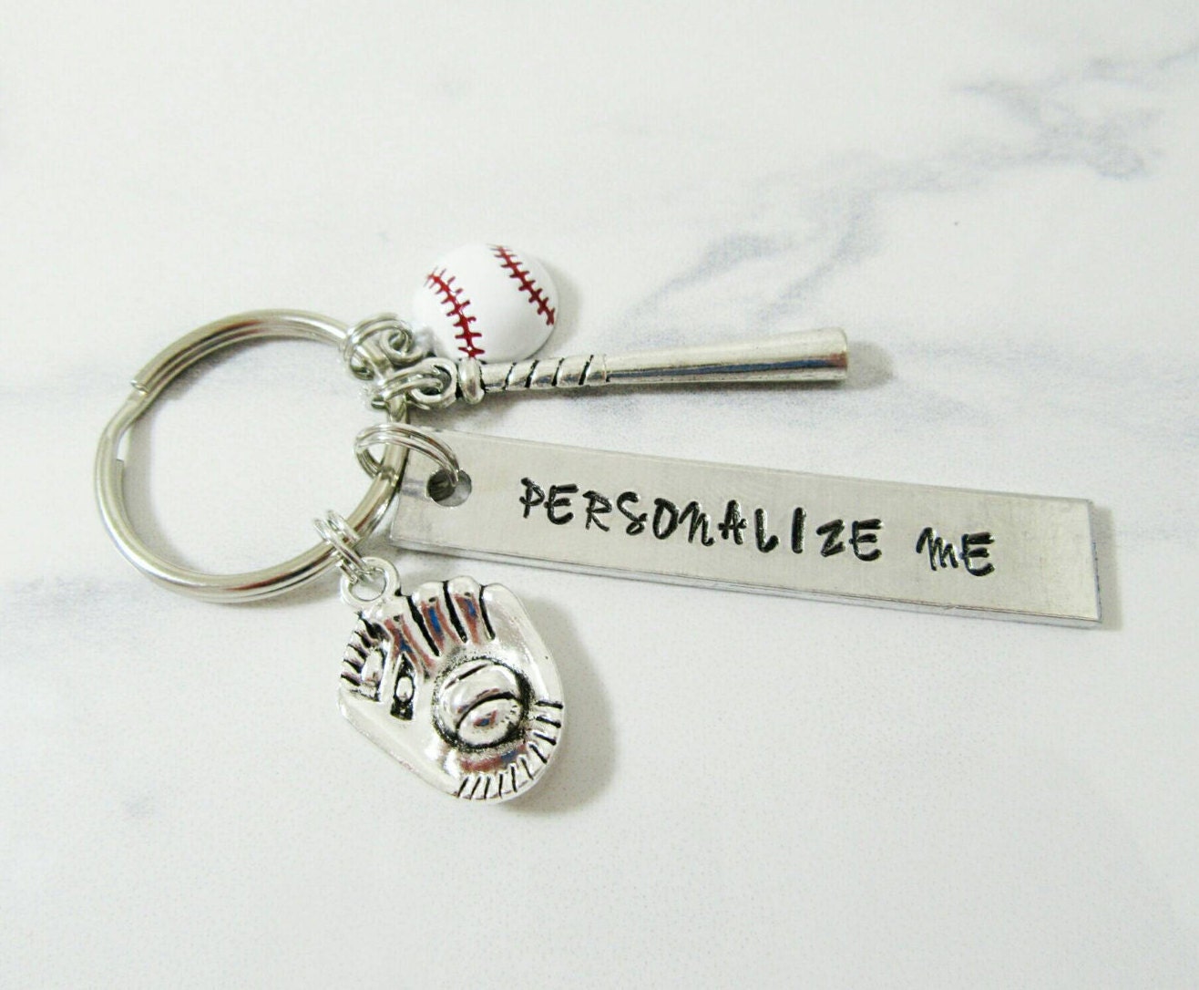 Personalized Baseball Keychain Baseball Mom Gift Customized Etsy