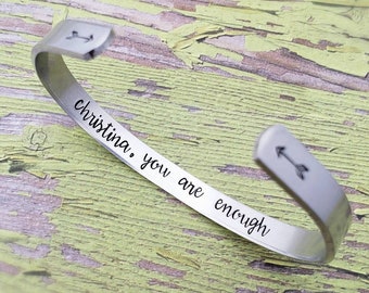 Personalized You Are Enough Bracelet, I Am Enough, Strength Jewelry, Semicolon Project, Suicide Awareness Gift, You Are Enough Bracelet