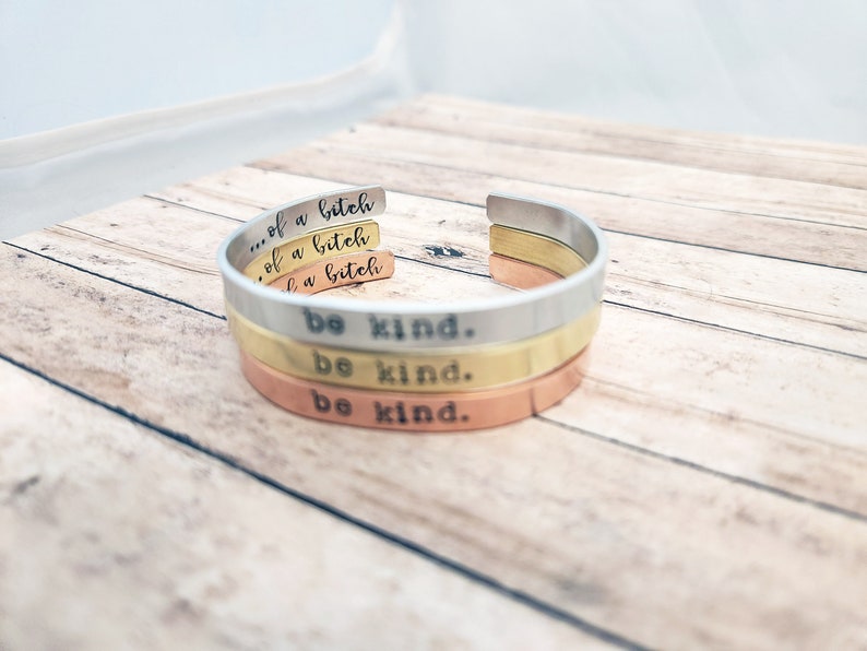 Be Kind Of A Bitch Bracelet, Be Kind Jewelry, Be Kind Of A Bitch, Gift For Sarcastic Friend, Affirmation Gift, Secret Message Bracelet image 2