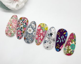 Liberty of London Hair Clips: Floral Silver Snap Clips