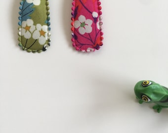 Liberty of London Fabric Hair Clips: Baby Toddler Non-Slip Barrettes