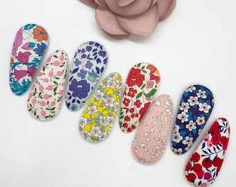 Liberty of London Hair Clips: Floral Silver Snap Clips