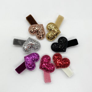Daily hair clips, Toddler hair clips, Kids hair clips, baby hair clips, nonslip hair clip, glitter hair clip, heart hair clip, holiday