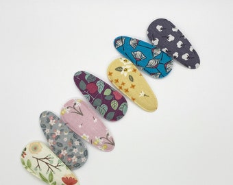 Girl hair clips, barrette clips, baby hair clips, hair accessories, toddler hair clips, nonslip snap clips, Flower fabric hair clips