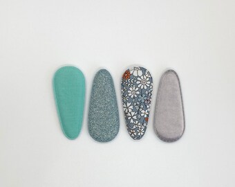 Girl Hair Clips: Set of 4, Liberty London, Glitter, Linen, Charmeuse