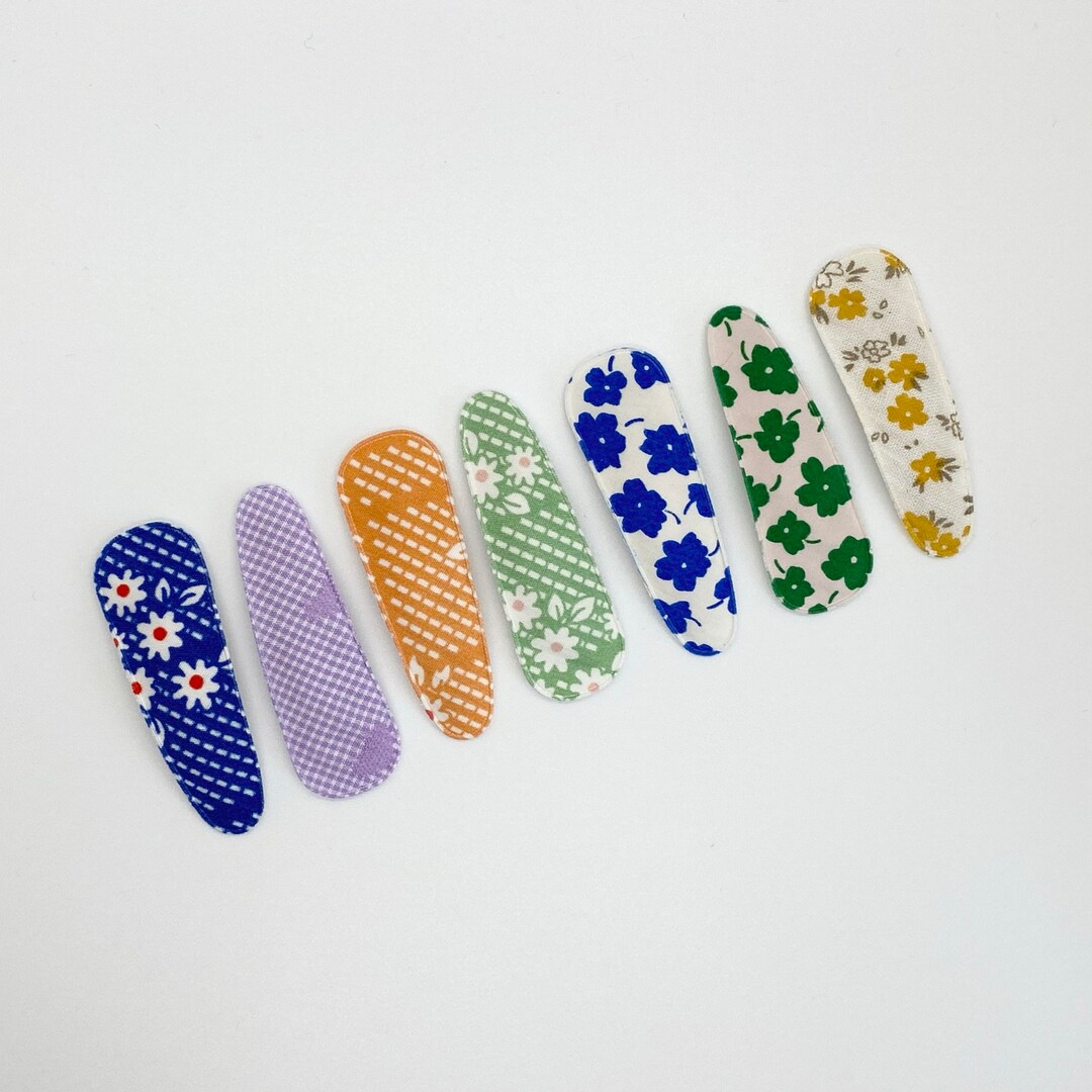 Floral Fabric Hair Clips: Handmade Cotton Snap Clips - Etsy