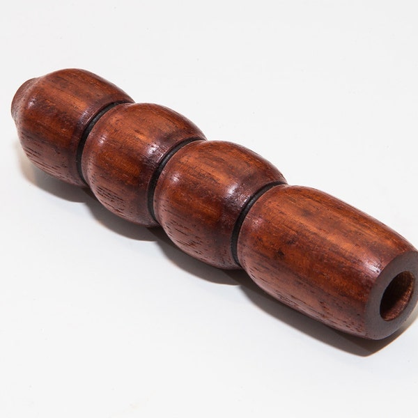 Medium Orange Agate Handcrafted Hardwood Pipe Exotic Wood Chillum Tobacco Pipe 3 5/8" Long 3/8" Bowl 3/4" Depth Wooden Smoking Pipe