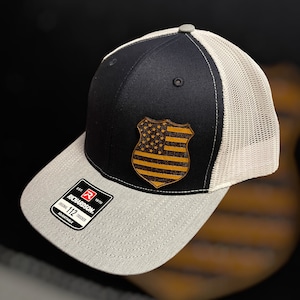 Leather Police badge hat