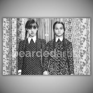 Wednesday Addams Pencil Drawing Print – Addams Family Fan Art – 11x17 Graphite Fine Art – Gothic Wall Decor