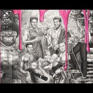 Ghostbusters 2 Fine Art Fettuccine's Opus Ghostbusters Classic Movie Art 11x17 Pencil Drawing Print image 1