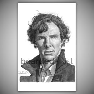 Sherlock Holmes Pencil Drawing - Sherlock Fine Art - &quot;The Game is Afoot&quot; - Sherlock BBC Artwork - 11x17 Pencil Drawing Print