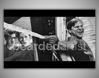 Spider-Man Multiverse Tribute – Graphite Drawing, Superhero Wall Art