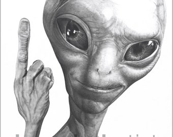 Paul the Movie Fine Art - "It's Probing Time" - Paul the Movie Art - Alien Artwork - 11x17 Pencil Drawing Print