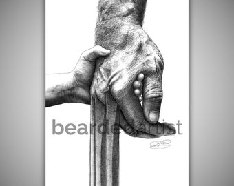 Handamantium – Wolverine and X-23 Pencil Drawing | Logan Wall Art | X-Men Graphite Portrait
