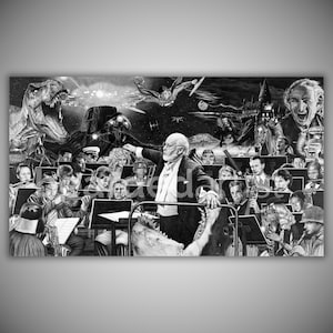 Johnny – John Williams Orchestra Pencil Drawing | Movie Music Wall Art | Cinematic Orchestra Decor