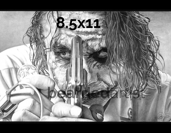 Joker Aus Dunklen Ritter Filmkunst Batman Filmkunst Heide Etsy