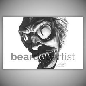 Beetlejuice Snake Monster Bleistift-Zeichnung Druck - 11x17 Graphite Fine Art - Tim Burton Film Wanddekoration