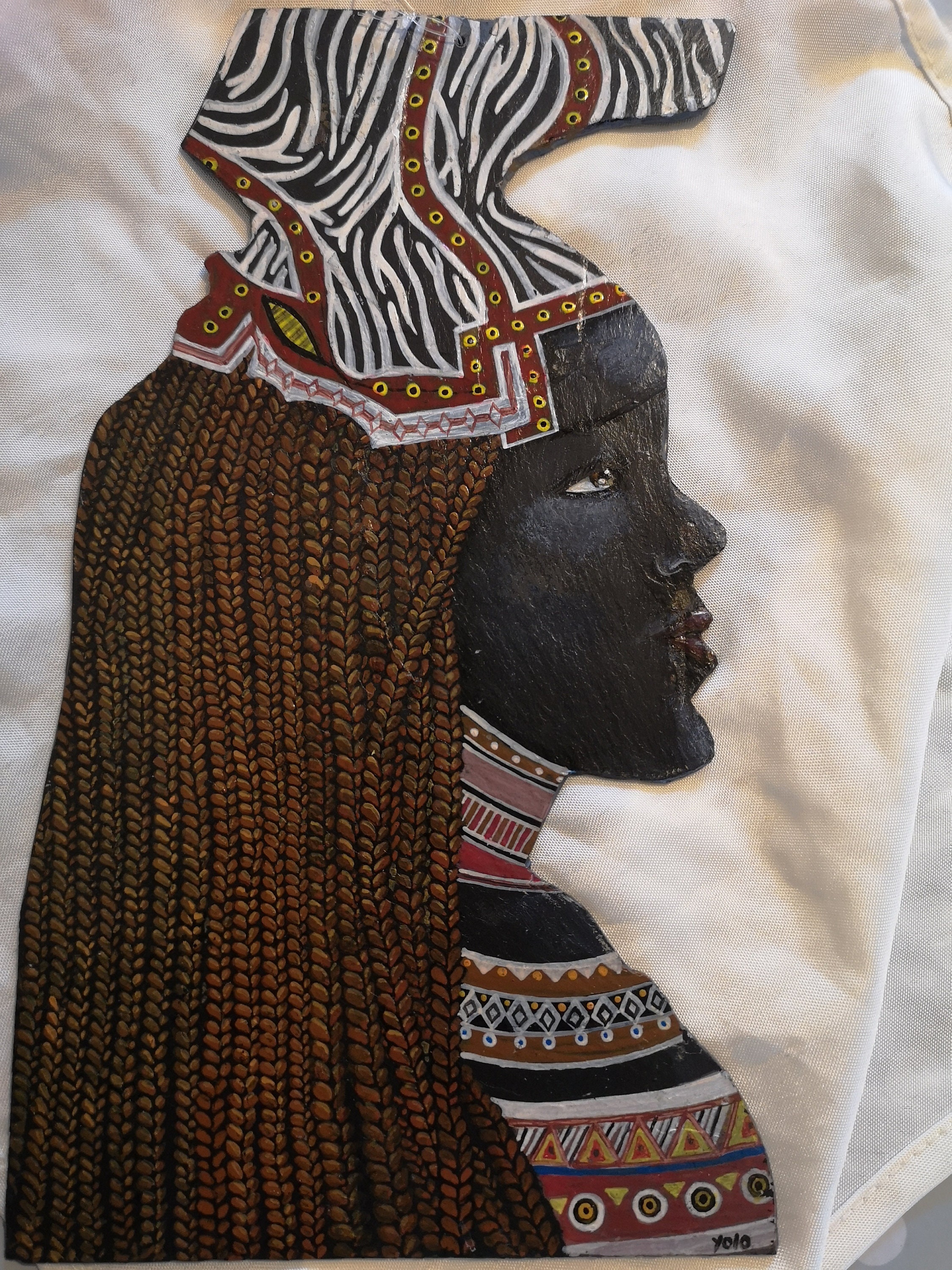 Portrait d'ardoise, Himba, Femme Traditionnelle