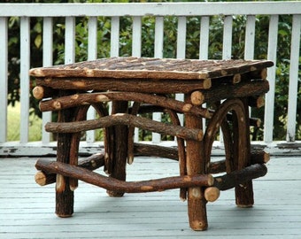 Handmade bentwood twig willow side table / ottoman free shipping