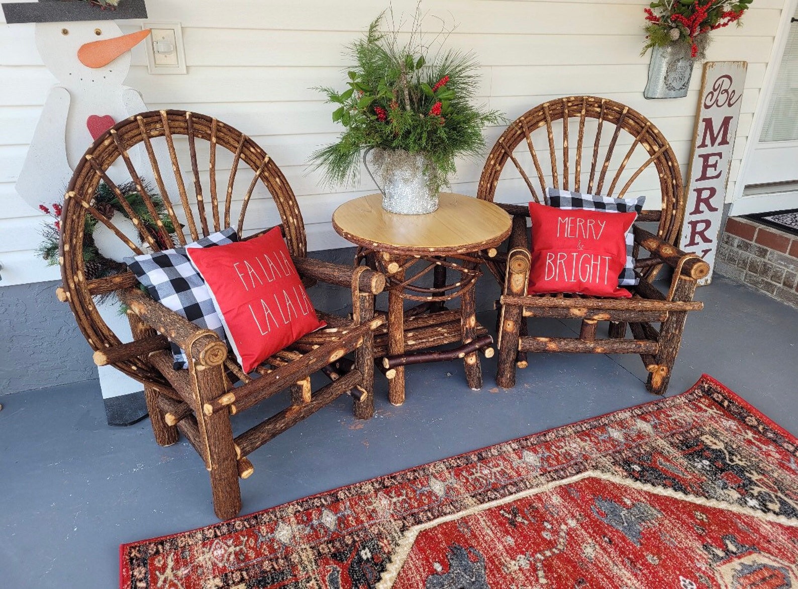 Two Handmade Twig Chairs . Rustic Bentwood Willow Twig Chairs Etsy