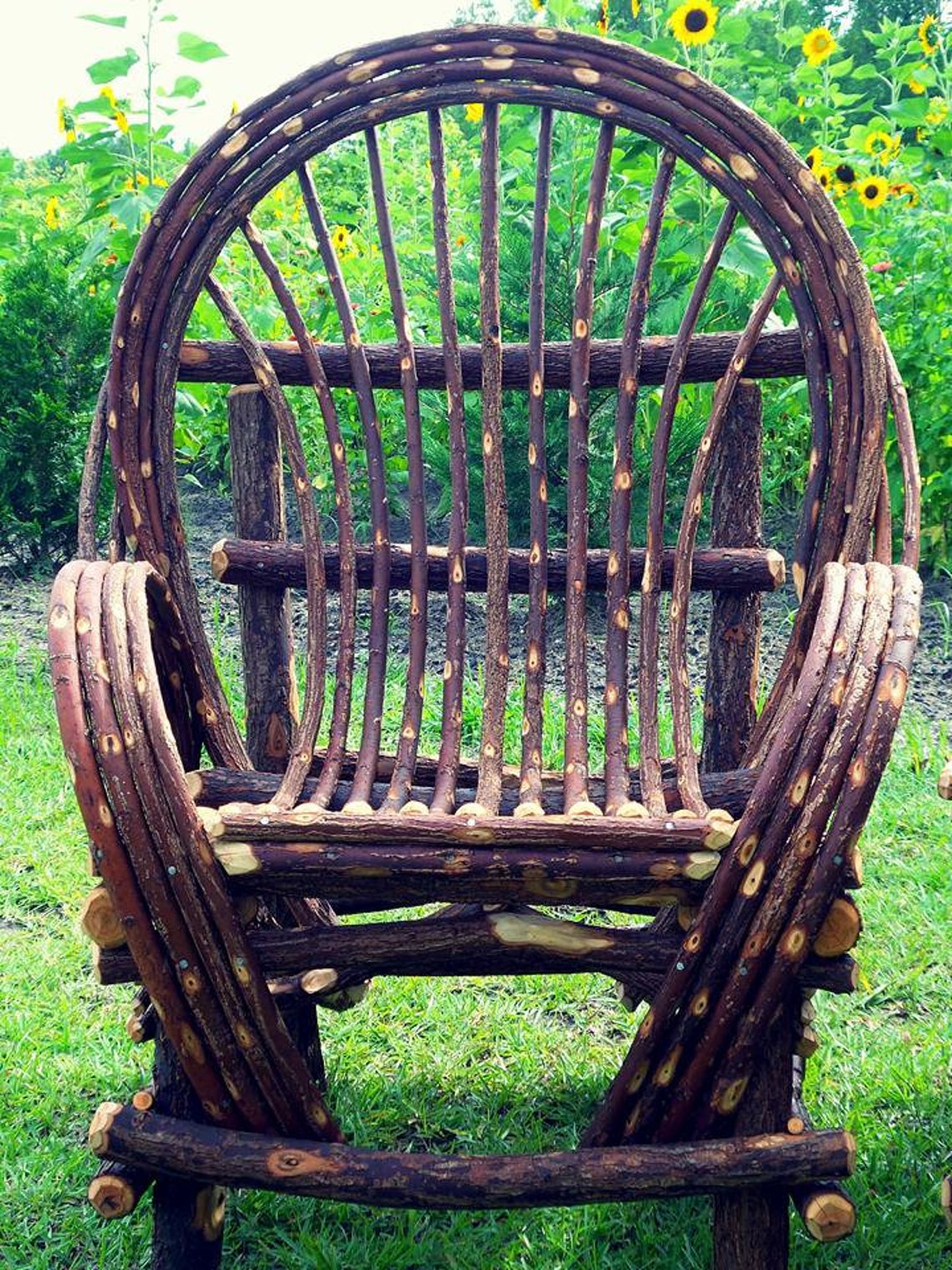 Classic Style Willow Chair With Side Table Etsy