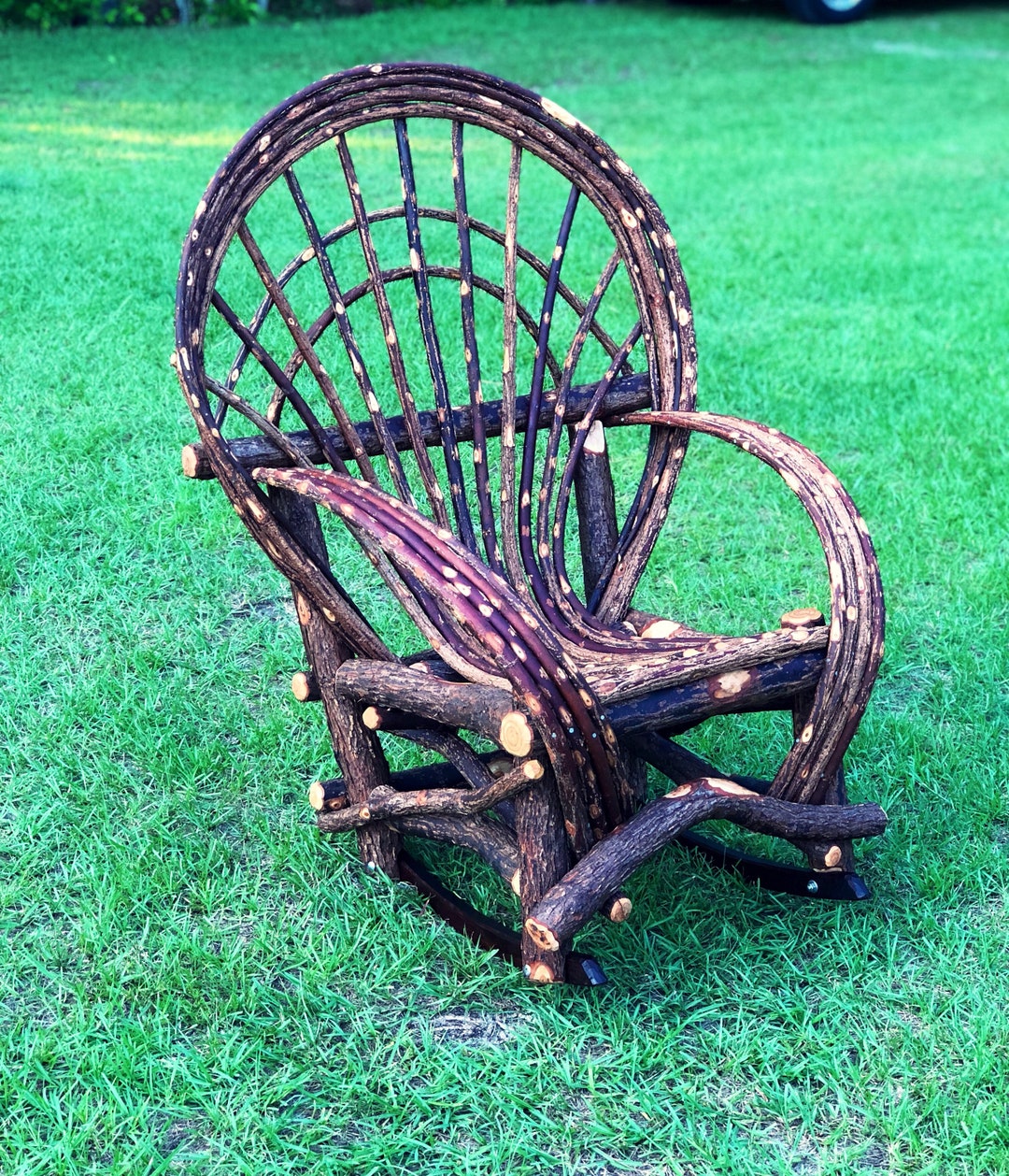 Fan Back Willow Rocking Chair Handmade Willow Rocker Etsy