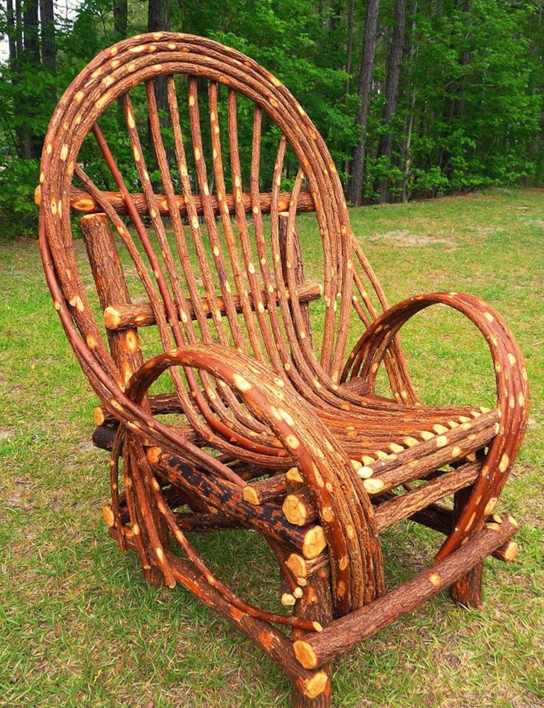 Handmade Twig Willow Furniture Set 4 Pieces 2 Chairs Etsy