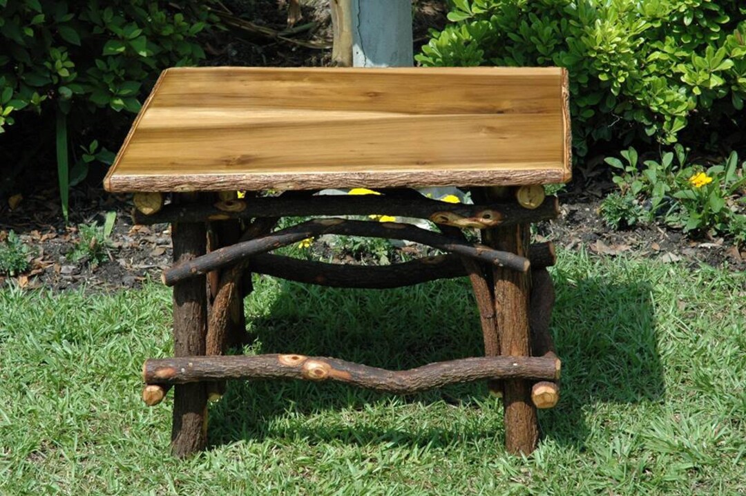 Handmade Rustic Table .. Willow Frame and Hardwood Top. - Etsy