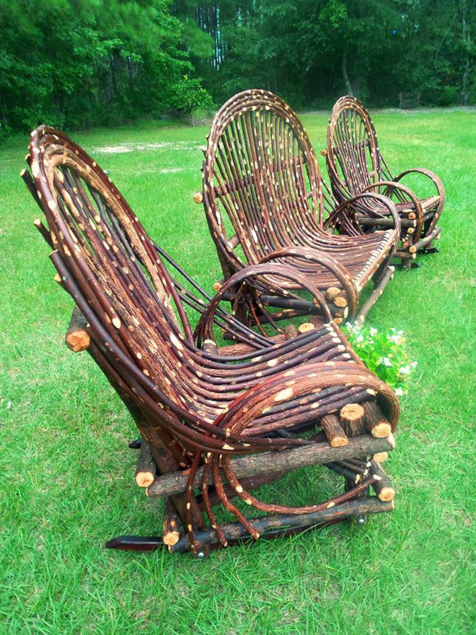 Willow Furniture 3 Piece Set Willow Loveseat and 2 Handmade Etsy