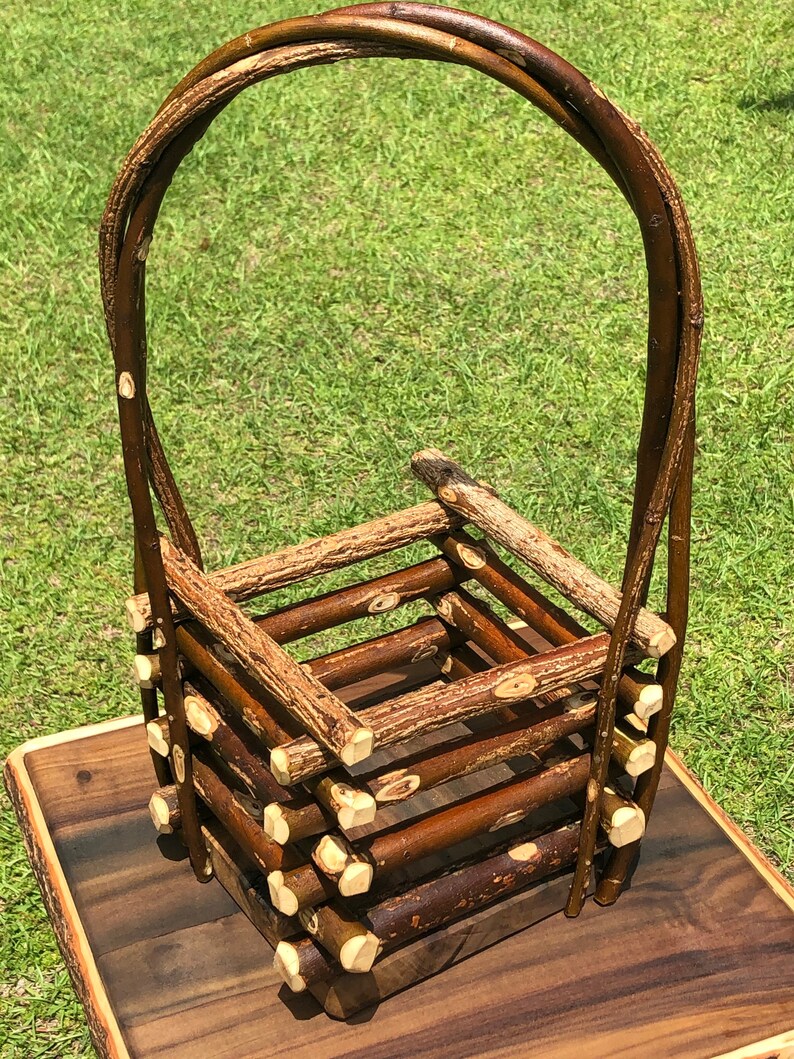 Handmade Twig Willow Basket Etsy