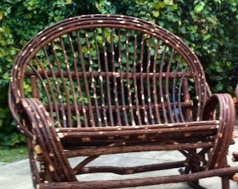Classic style handmade twig willow loveseat
