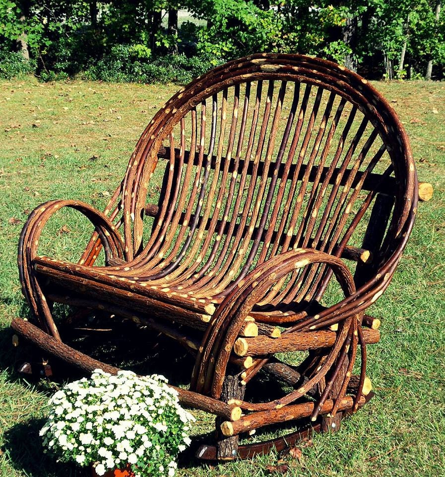 Handmade Twig Willow Furniture Set 4 Pieces 2 Chairs Loveseat