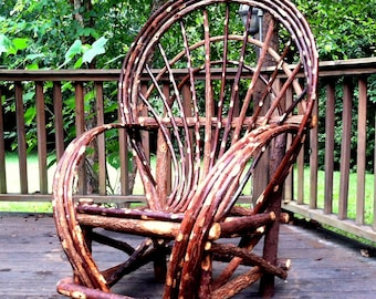Handmade Bentwood Willow Fan Back Chair