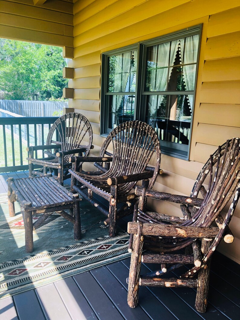 Rustic Twig Willow Furniture Set Four Piece Set Includes Etsy
