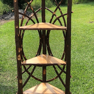 Bent wood willow corner shelf