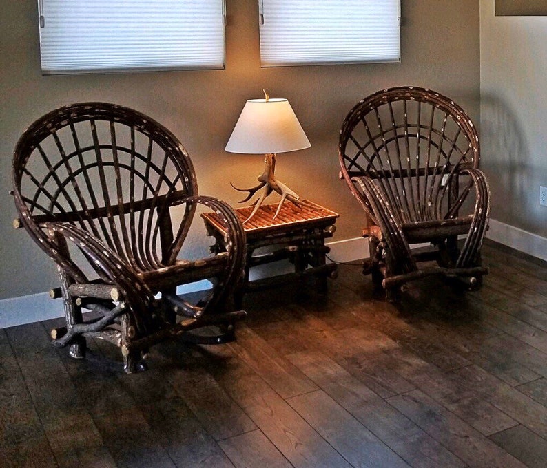 Bentwood Willow 3 Piece Set . 2 Fan Back Rocking Chairs and Etsy