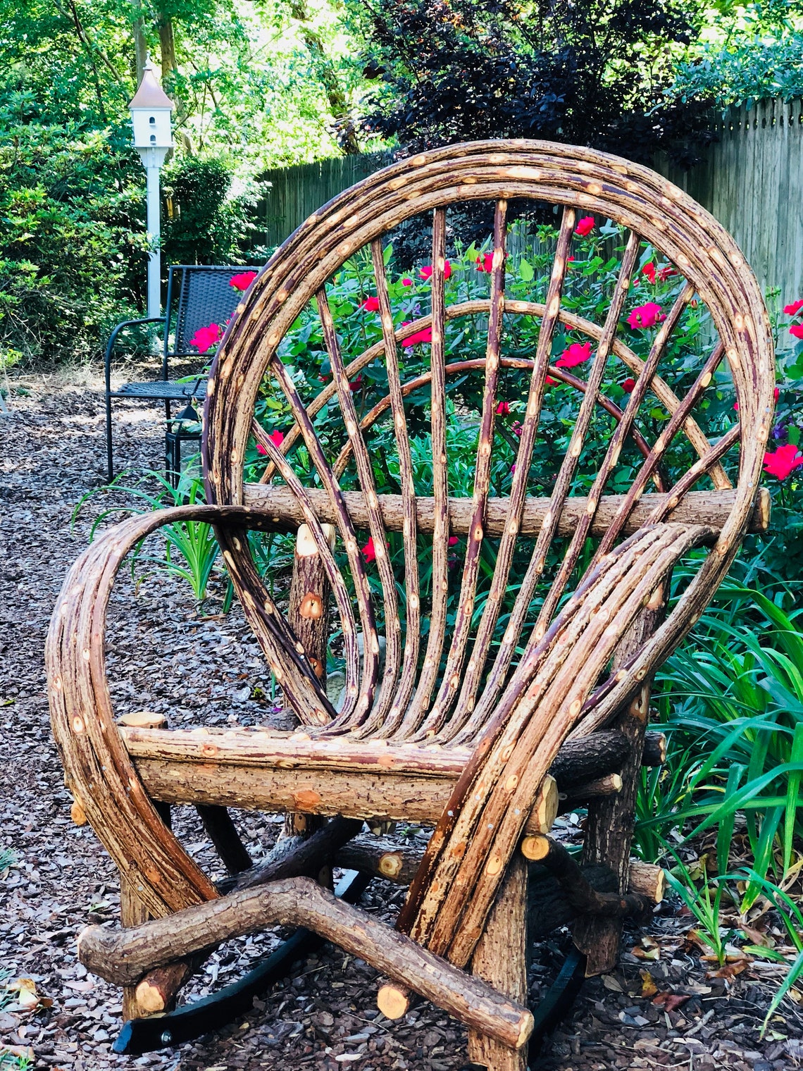 Fan Back Willow Rocking Chair handmade willow rocker Etsy