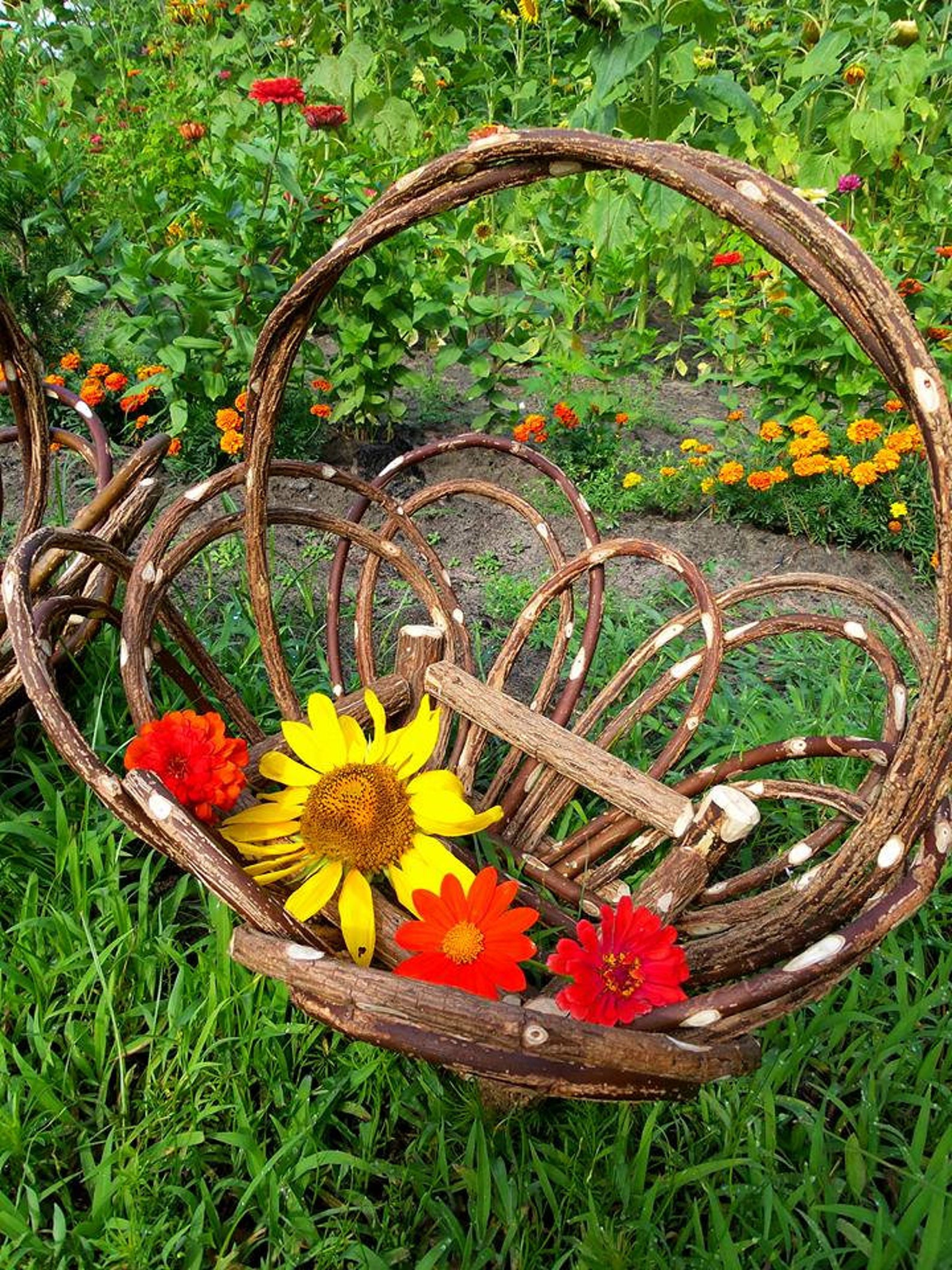 Handmade Basket Large Willow Twig Basket Etsy