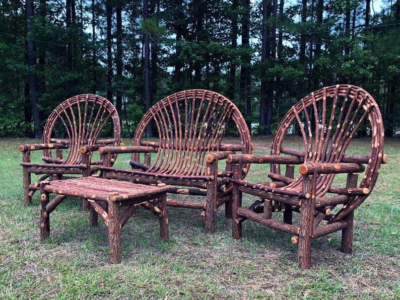 Rustic Willow Furniture Set Four Piece Set Includes Etsy