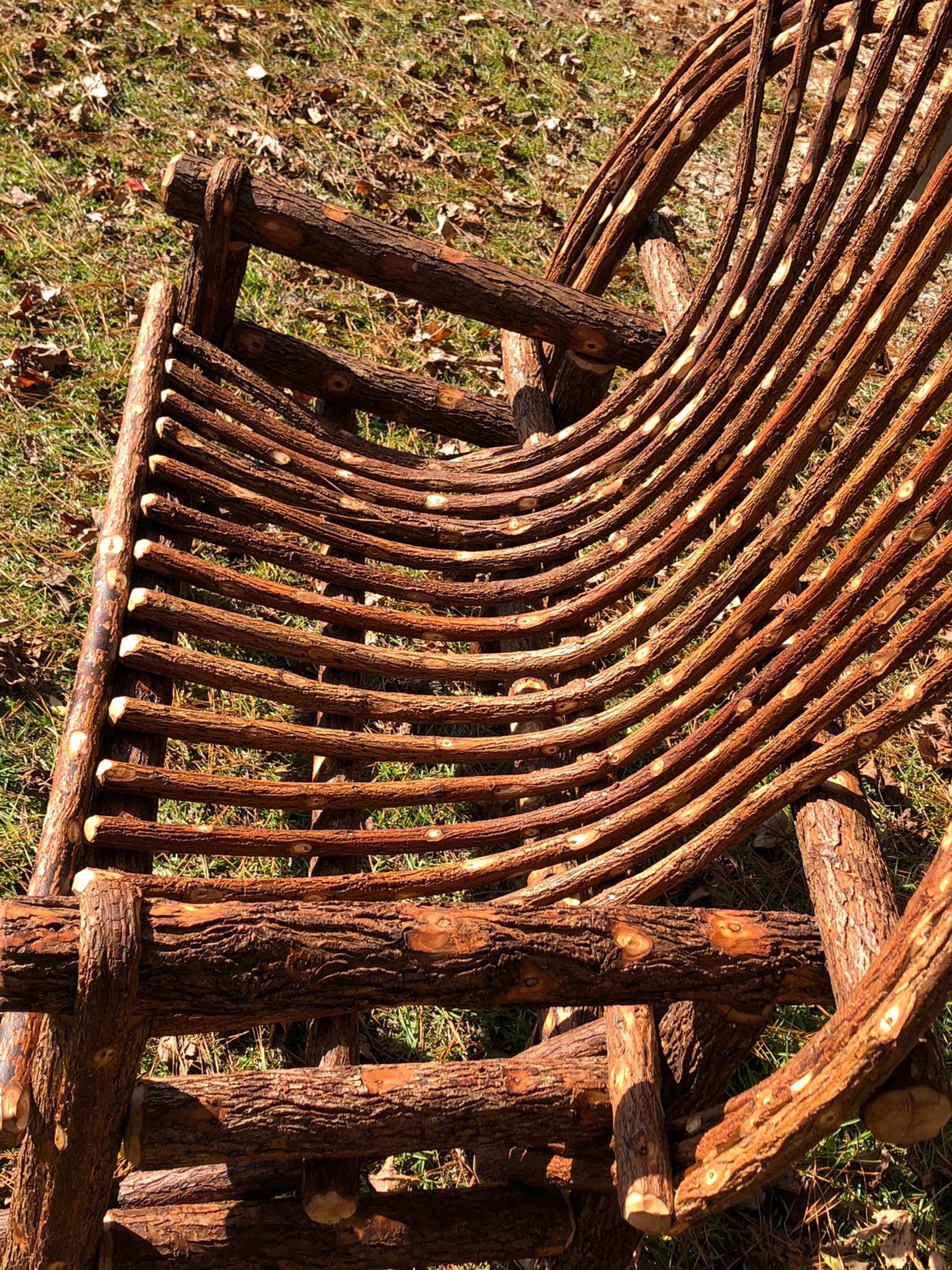 Bentwood Willow Bench Rustic Twig Bench Loveseat Etsy