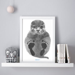 Personalised Baby Otter Footprint Kit image 4