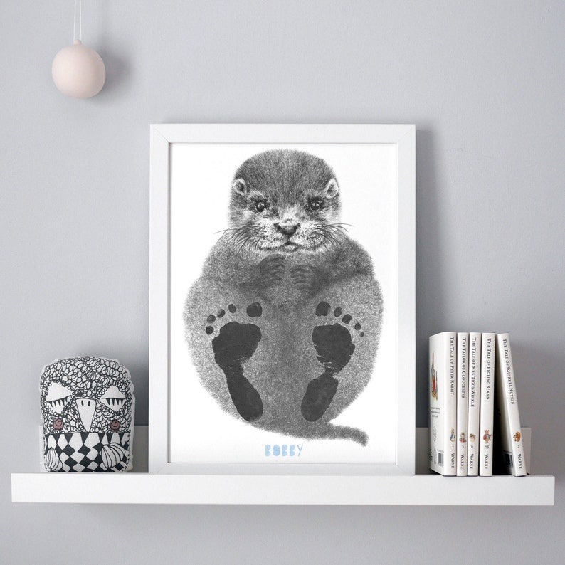 Personalised Baby Otter Footprint Kit image 4